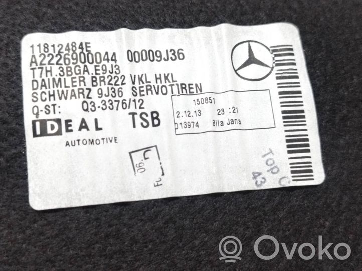 Mercedes-Benz S W222 Poszycie klapy tylnej bagażnika i inne elementy A2226900044