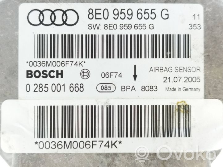 Audi A4 S4 B7 8E 8H Oro pagalvių valdymo blokas 8E0959655G