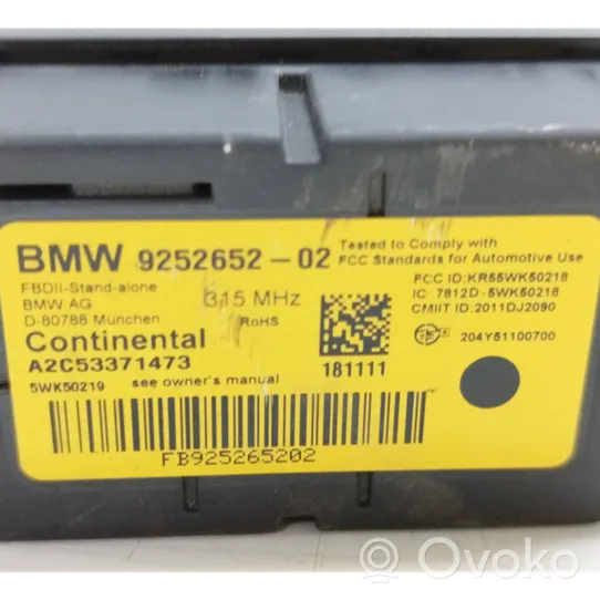 BMW 6 F12 F13 Signalizacijos valdymo blokas 9252652