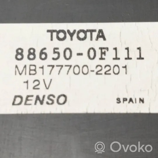 Toyota Verso Unité de contrôle climatisation / chauffage 886500F111