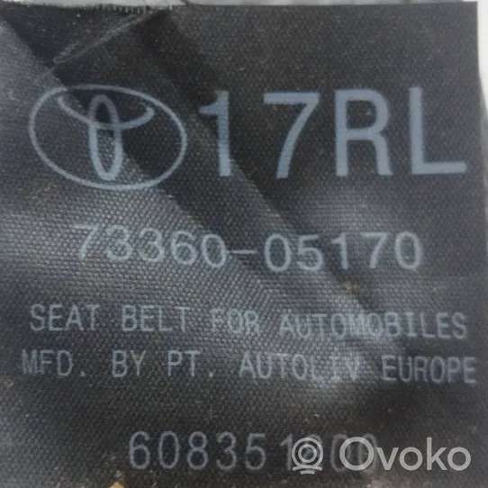 Toyota Avensis T270 Sicherheitsgurt hinten 609311300B