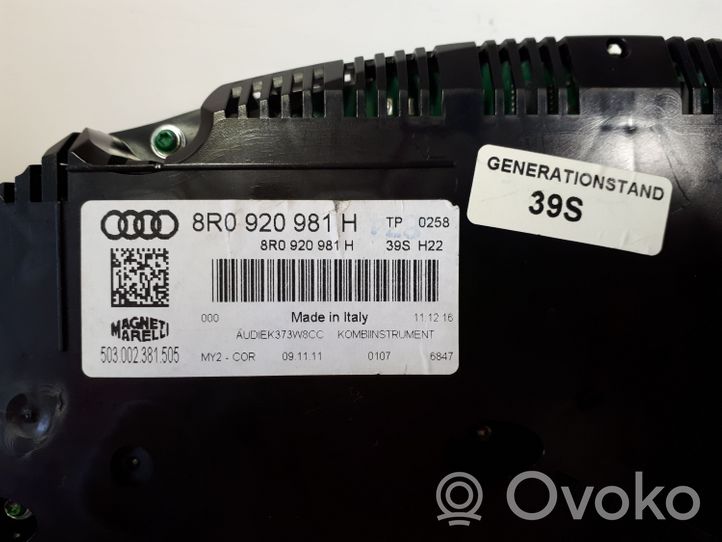 Audi Q5 SQ5 Compteur de vitesse tableau de bord 8R0920981H