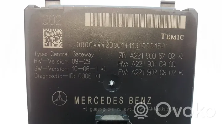 Mercedes-Benz S W221 Centralina/modulo chiusura centralizzata portiere A2219006702