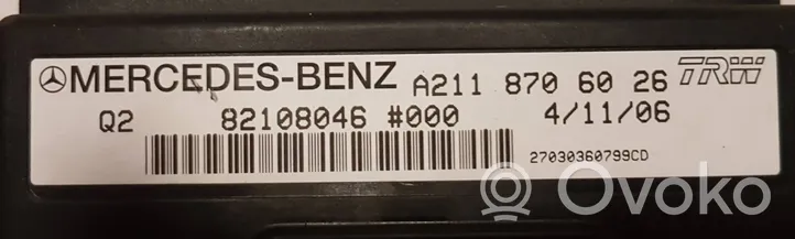Mercedes-Benz GL X164 Modulo di controllo sedile A2118706026