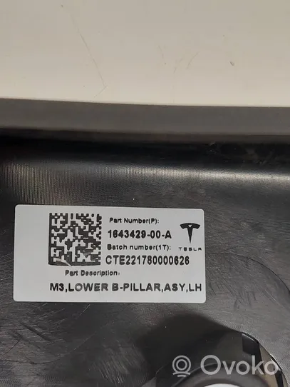 Tesla Model 3 B-pilarin verhoilu (alaosa) 164342900A