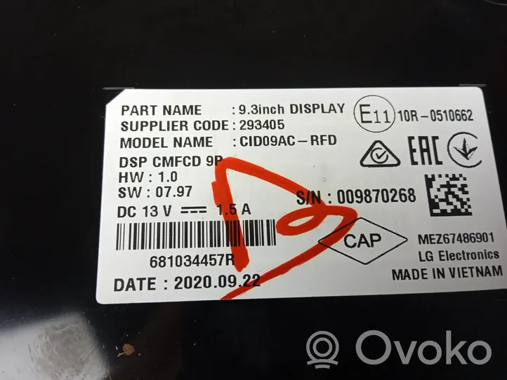 Renault Megane IV HUD-näyttö 681034457R