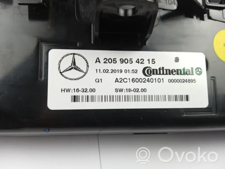 Mercedes-Benz GLC X253 C253 Ilmastoinnin ohjainlaite A2059054215