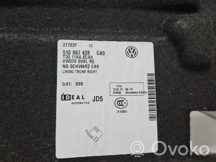 Volkswagen Golf Sportsvan Boczek / Tapicerka / bagażnika 510867428