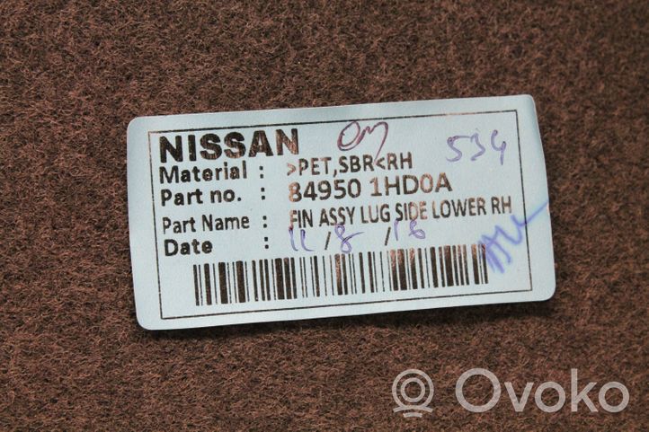 Nissan Micra Revestimiento lateral del maletero/compartimento de carga 849501HD0A
