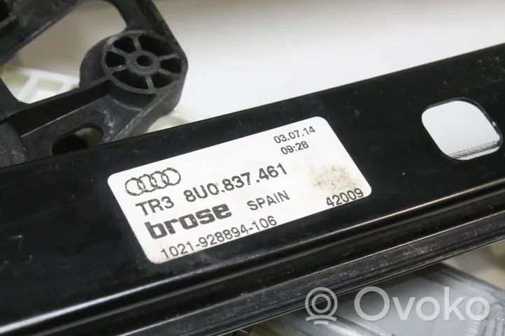 Audi Q3 8U Priekinio el. lango pakėlimo mechanizmo komplektas 8U0837461