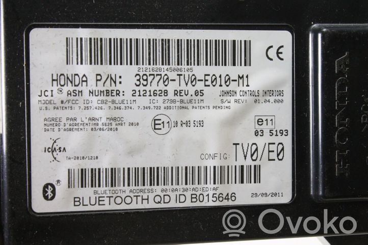 Honda Civic IX Module unité de contrôle Bluetooth 39770TV0E010M1