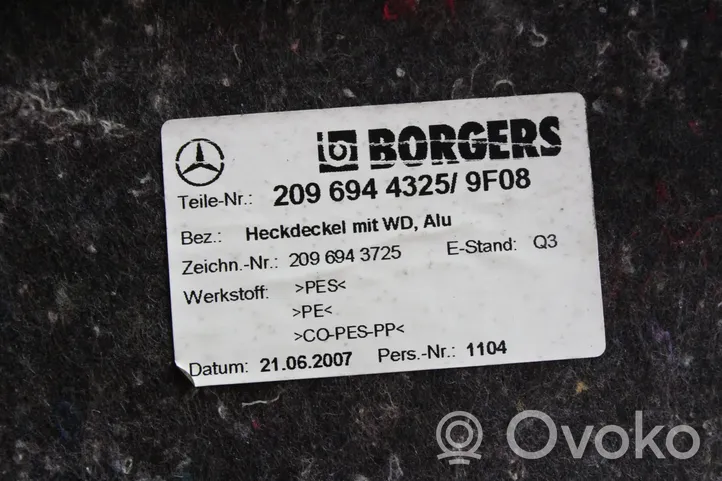 Mercedes-Benz CLK A209 C209 Rivestimento laterale della consolle centrale posteriore 2096944325