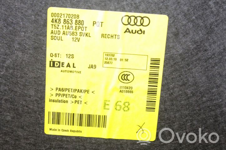 Audi A7 S7 4K8 Rivestimento pannello laterale del bagagliaio/baule 4K8863880