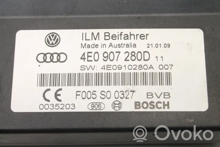 Audi A8 S8 D3 4E Relè monitoraggio corrente 4E0907280D