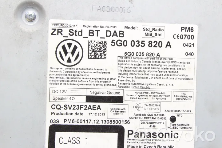 Volkswagen Golf VII Блок управления навигации (GPS) 5G0035820A