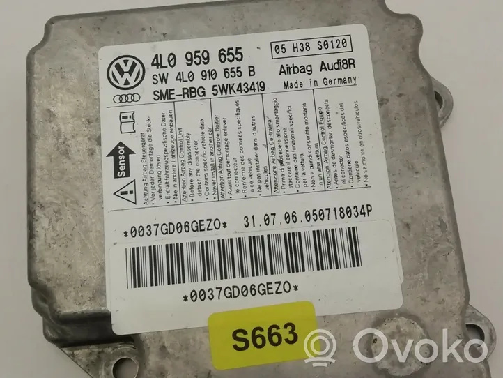 Audi Q7 4L Unidad de control/módulo del Airbag 4L0959655