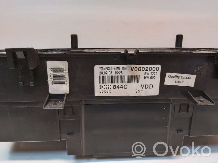 Volkswagen Touran I Speedometer (instrument cluster) 2K0920844C