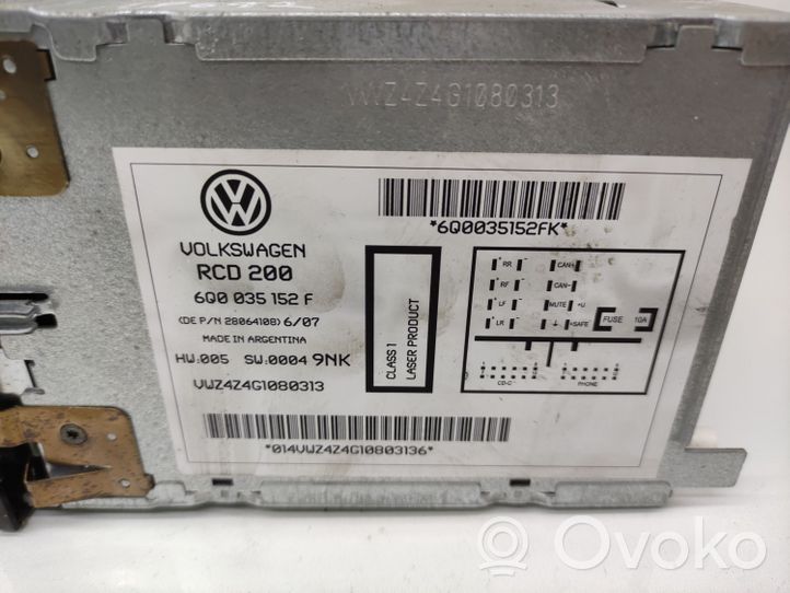 Volkswagen Sharan Unità principale autoradio/CD/DVD/GPS 6Q0035152F