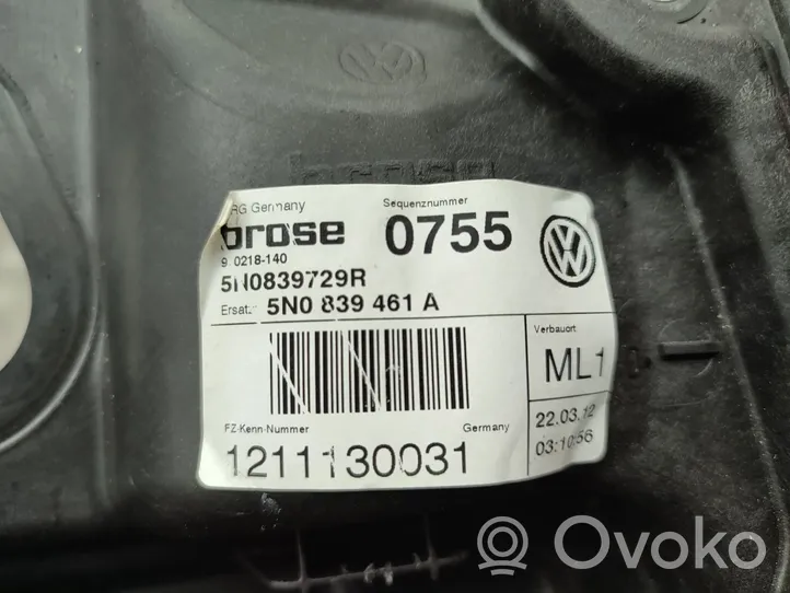 Volkswagen Tiguan Meccanismo di sollevamento del finestrino posteriore senza motorino 5N0839461A