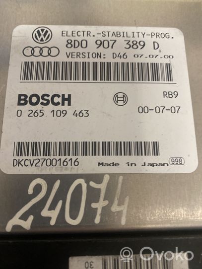 Volkswagen PASSAT B5 Jarrujärjestelmän ohjainlaite/moduuli 8D0907389D