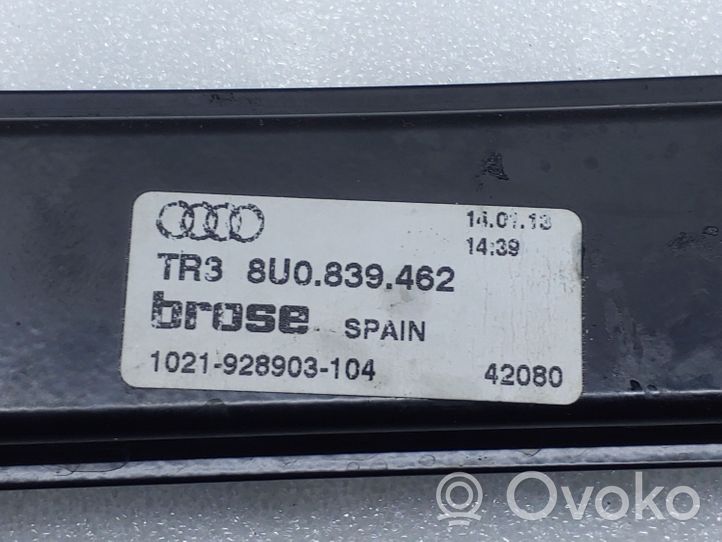 Audi Q3 8U Takaikkunan nostomekanismi ilman moottoria 8U0839462