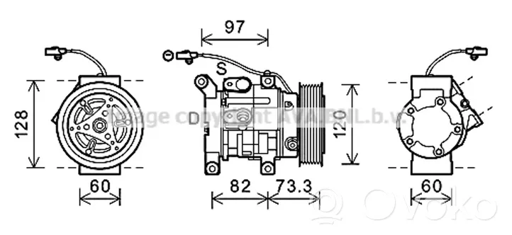 Toyota Hilux (AN10, AN20, AN30) Ilmastointilaitteen kompressorin pumppu (A/C) 8832071110