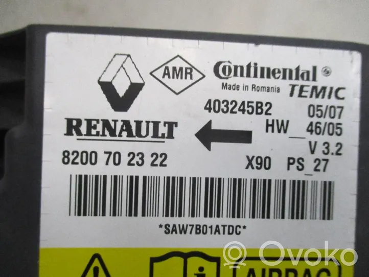 Dacia Logan I Centralina/modulo airbag 8200702322