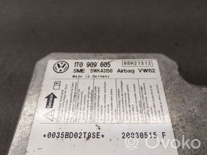 Volkswagen Touran I Oro pagalvių valdymo blokas 1T0909605