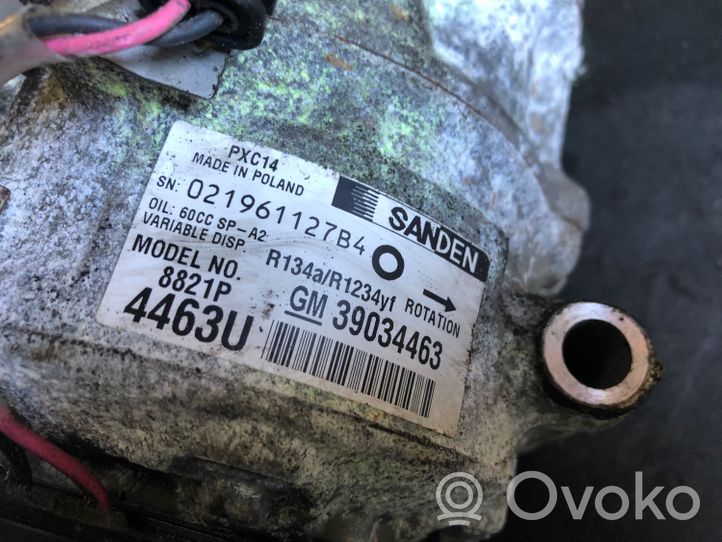 Opel Insignia B Compressore aria condizionata (A/C) (pompa) 39034463