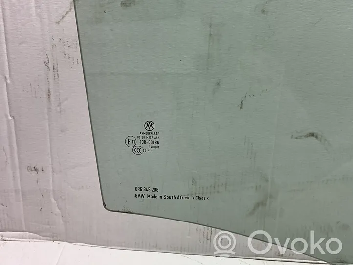 Volkswagen Polo V 6R Rear door window glass 6R6845206