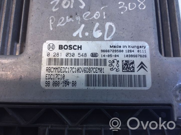 Peugeot 308 Sterownik / Moduł ECU 9808016480