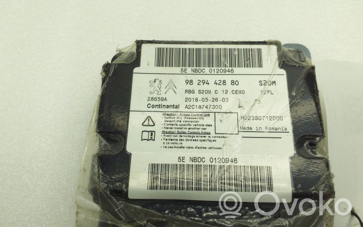 Citroen C3 Module de contrôle airbag 9829442880