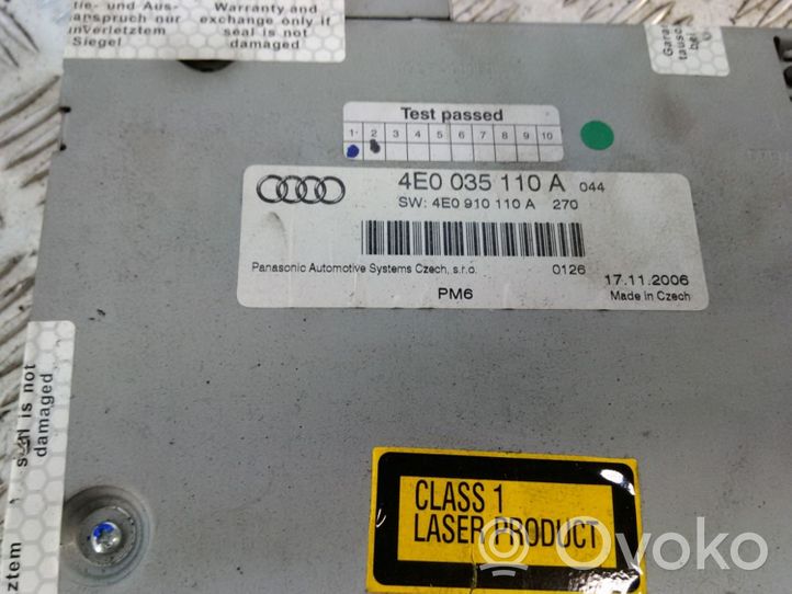 Audi A6 S6 C6 4F Panel / Radioodtwarzacz CD/DVD/GPS 4E0035110A
