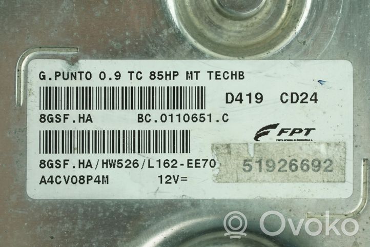 Fiat Punto (188) Unité de commande, module ECU de moteur 51926692