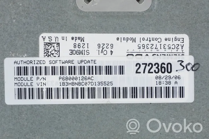 Dodge Grand Caravan Sterownik / Moduł ECU P68000126AC