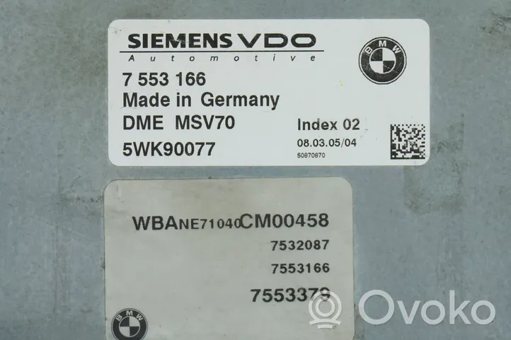 BMW 5 E60 E61 Unidad de control/módulo ECU del motor 7553166