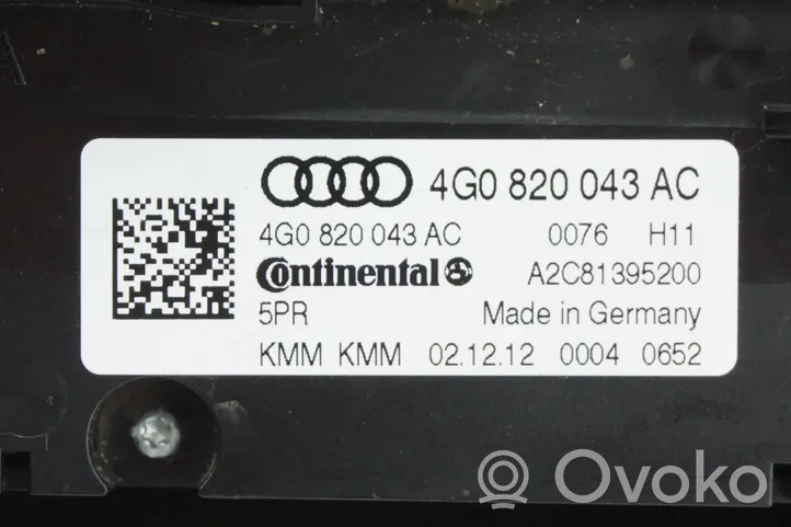 Audi A6 S6 C7 4G Ilmastoinnin ohjainlaite 4G0820043AC