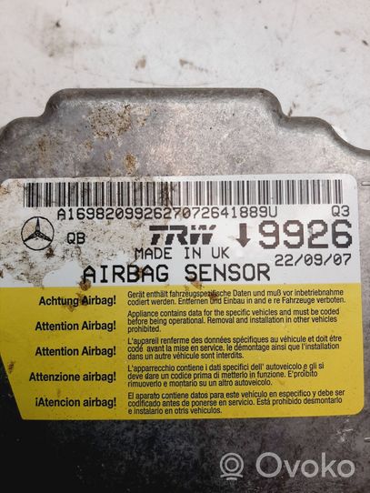 Mercedes-Benz A W169 Airbag control unit/module A1698209926