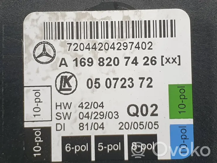 Mercedes-Benz B W245 Oven ohjainlaite/moduuli A1698207426