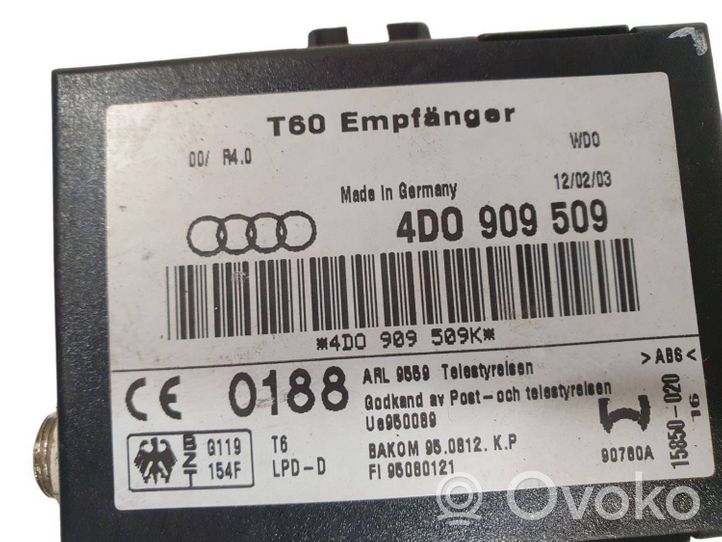 Audi A6 Allroad C5 Unité de commande chauffage Webasto 4D0909509K