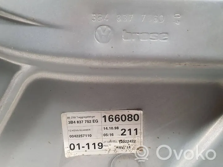 Volkswagen PASSAT B5 Mécanisme de lève-vitre avec moteur 3B4837756D