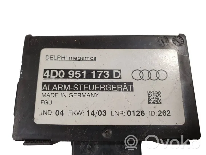 Audi A6 Allroad C5 Hälytyksen ohjainlaite/moduuli 4D0951173D