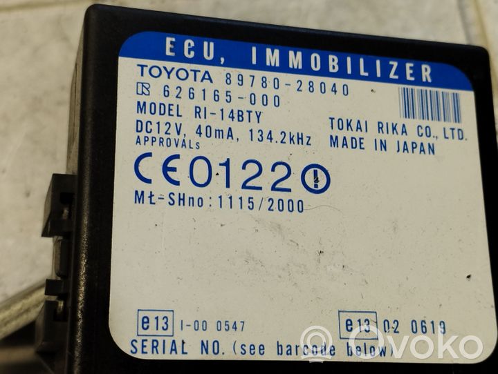 Toyota Previa (XR30, XR40) II Moduł / Sterownik immobilizera 8978028040