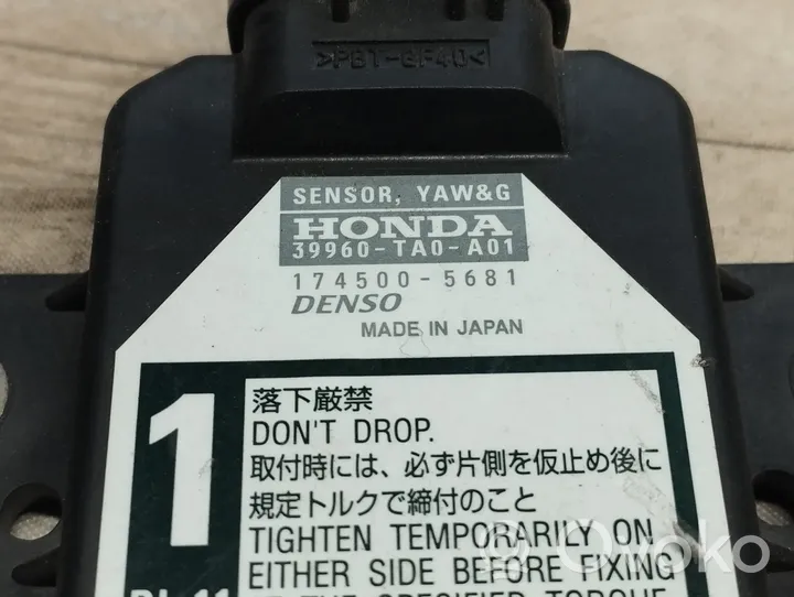 Honda Jazz Capteur de vitesse de lacet d'accélération ESP 39960TA0A01