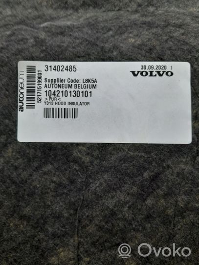 Volvo XC60 Isolante termico/insonorizzante vano motore/cofano 31402485