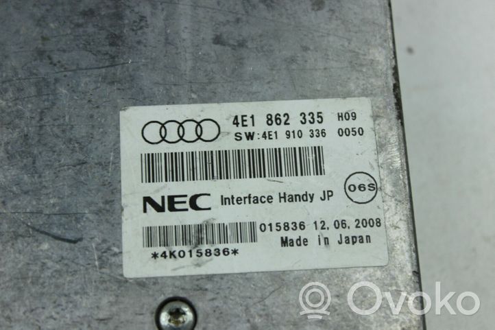 Audi A8 S8 D3 4E Module unité de contrôle Bluetooth 4E1862335