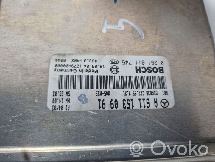 Mercedes-Benz Sprinter W901 W902 W903 W904 Komputer / Sterownik ECU i komplet kluczy 0281011745