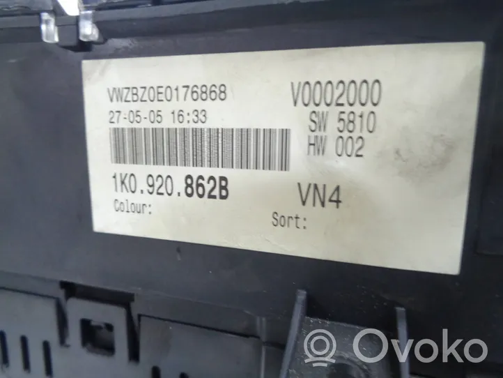 Volkswagen Golf V Tachimetro (quadro strumenti) 1K0920862B