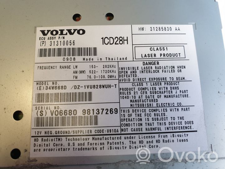 Volvo XC90 Radio/CD/DVD/GPS-pääyksikkö 31310056