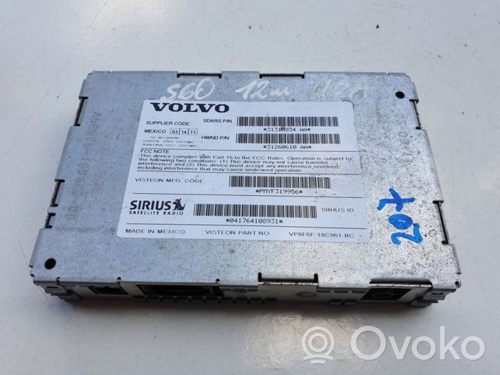 Volvo S60 GPS navigation control unit/module 31310834